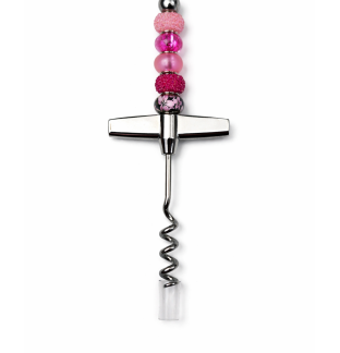 Handmade Pink Beaded Cork Screw Supporting Awareness For Chronic Rare & Invisible Illnesses