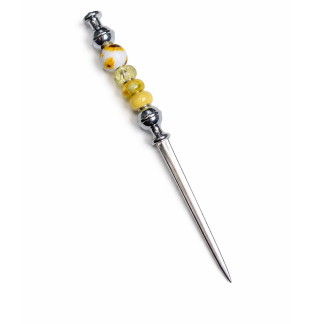 Handmade Yellow Beaded Letter Opener Support & Awareness Chronic Rare & Invisible Diseases