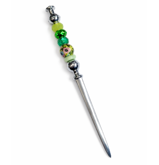 Handmade Green Beaded Letter Opener Support & Awareness Chronic Rare & Invisible Diseases