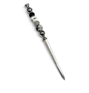 Handmade Gray Black White Beaded Letter Opener Support & Awareness Chronic Rare & Invisible Diseases