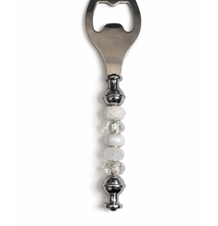 Handmade White Beaded Bottle Cap Opener Supporting Awareness For Chronic Rare & Invisible Illnesses
