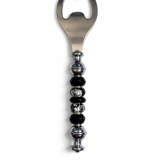 Handmade Black Beaded Bottle Cap Opener Supporting Awareness For Chronic Rare & Invisible Illnesses