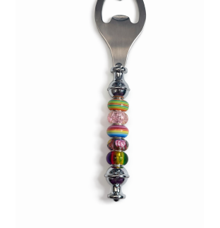 Handmade Rainbow Colors Beaded Bottle Cap Opener Supporting Awareness For Chronic Rare & Invisible Illnesses