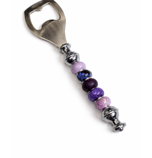Handmade Purple Beaded Bottle Cap Opener Supporting Awareness For Chronic Rare & Invisible Illnesses