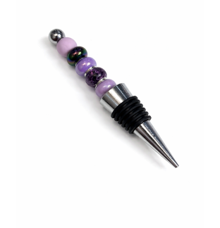 Handmade Purple Beaded Wine Stopper Supporting Awareness For Chronic Rare & Invisible Illnesses