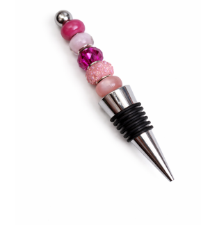 Handmade Pink Beaded Wine Stopper Supporting Awareness For Chronic Rare & Invisible Illnesses