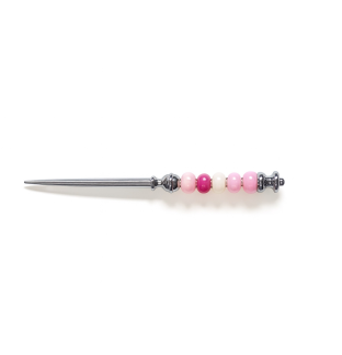 Handmade Pink White Beaded Letter Opener Support & Awareness Chronic Rare & Invisible Diseases